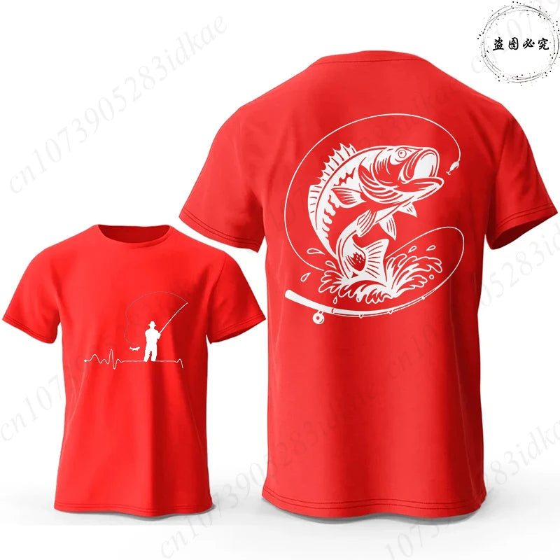 Men's Fishing Heartbeat Graphic T-Shirt