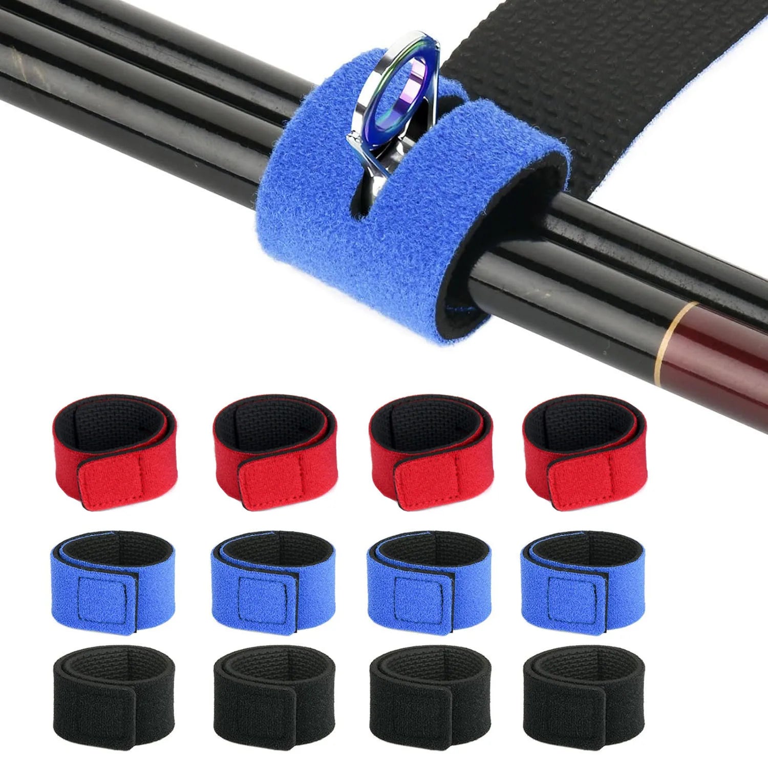Maris Lure Fishing Rod Strap Holder Belt – Elastic Velcro 2/6/12Pcs