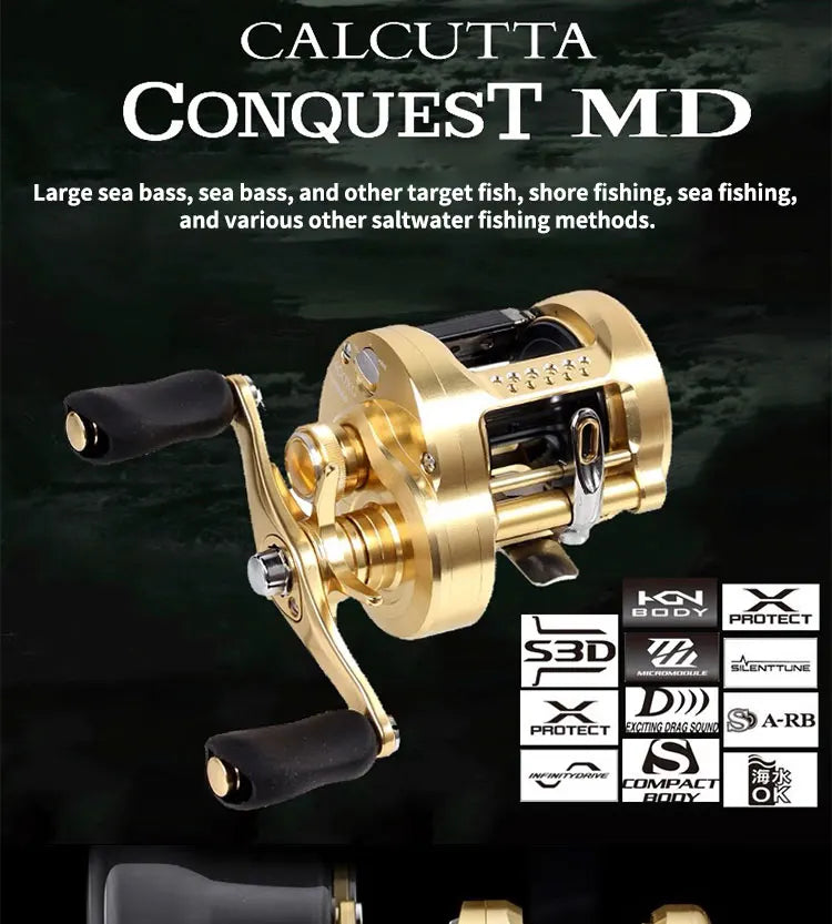 2026 CALCUTTA CONQUEST MD Saltwater Fishing Reels 300XG 300XGHL 400XG Left Right Hand Original  Fishing Reel