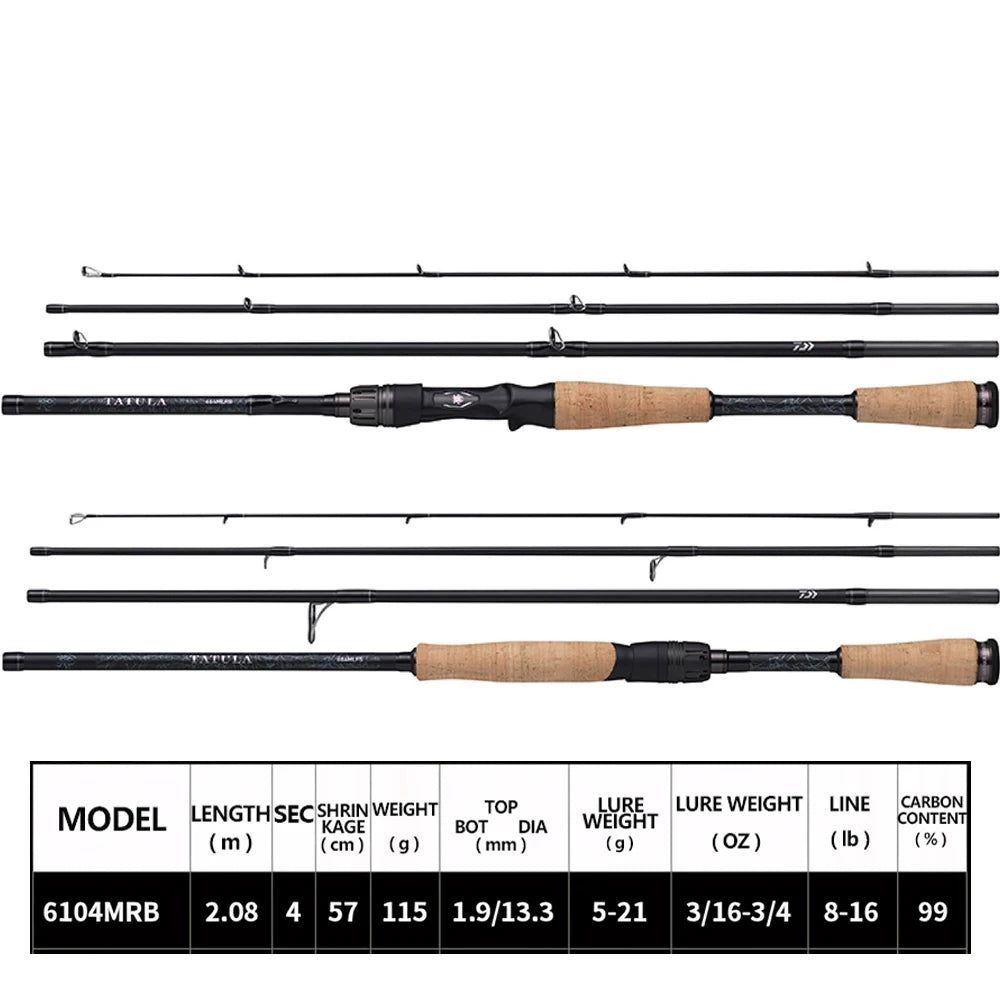Maris Lure Daiwa Tatula Travel Fishing Rod – 4-Section | Carbon Fiber | Spinning & Casting