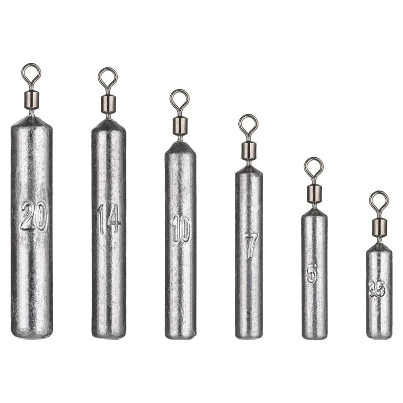Fishing Weight Sinker 5pcs – Drop & Cylindrical, 3.5g–20g Lead Sinker