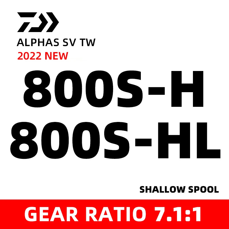 Daiwa Alphas SV TW Baitcasting Reel – 7+1BB, Max Drag 10 lbs