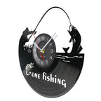 Maris Lure Gone Fishing Vinyl Record Wall Clock – 30cm | Optional LED