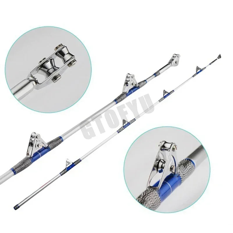 GTOFYU Saltwater Trolling Rod 50KG – 2-Piece, Roller Guides, 1.98M/2.1M