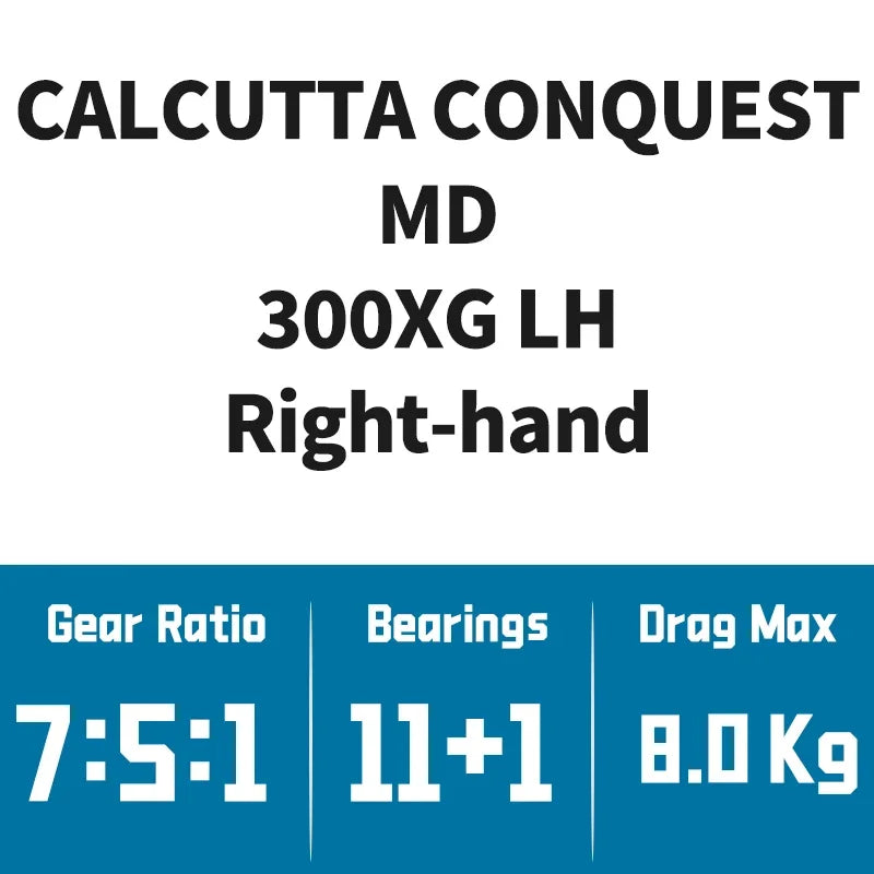 Calcutta Conquest MD Saltwater Baitcast Reel – 7.5:1, 12BB, 300/400 Series
