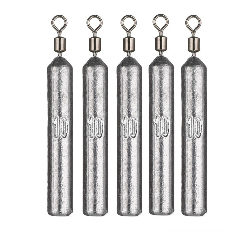 Fishing Weight Sinker 5pcs – Drop & Cylindrical, 3.5g–20g Lead Sinker