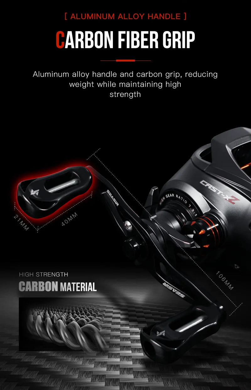 SEASIR Cast X2 Baitcasting Reel 7.3:1 High-Speed
