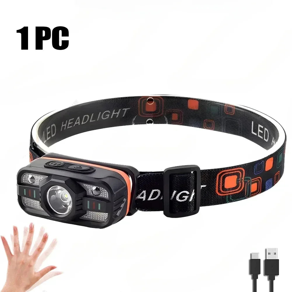 LED Rechargeable Headlamp 1000LM – Waterproof, 3 Modes, 18650 Battery, Outdoor Camping & Night Fishing