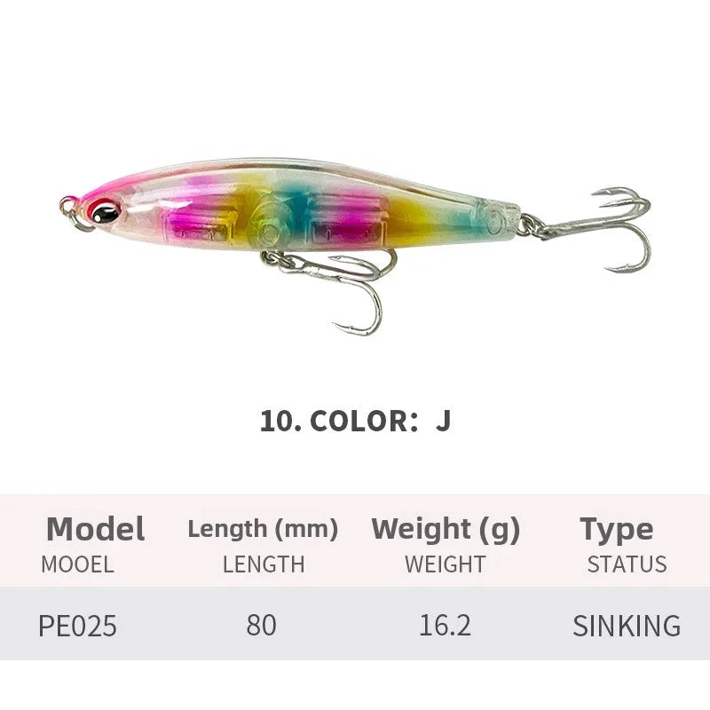 Maris Lure Pencil Lure 8cm 16g – Slow Sinking Jerkbait Swimbait