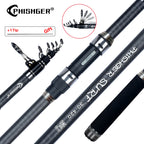 PHISHGER Telescopic Surf Fishing Rod 80-150g – 30T Carbon, 3.6–5.3M