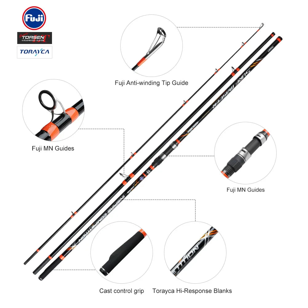 NOEBY Surf Master 4253BX Surfcasting Rod 4.25m 3-Section Carbon