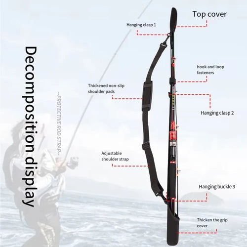 Adjustable Fishing Rod Strap – Neoprene Rod Holder Belt, Portable & Protective