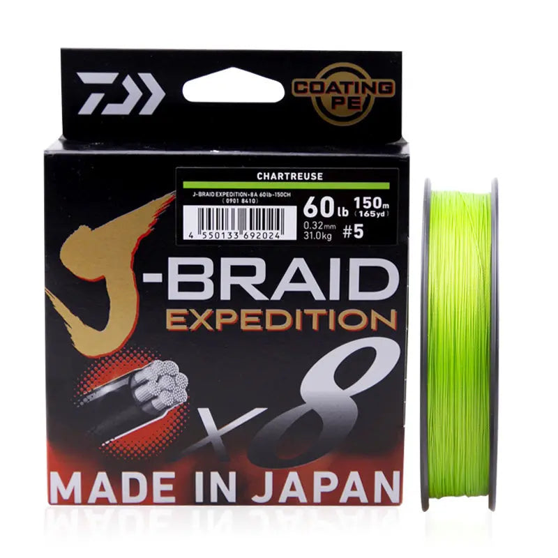 2024 DAIWA J-BRAID Expedition X8 PE Fishing Line 150/300M Braided