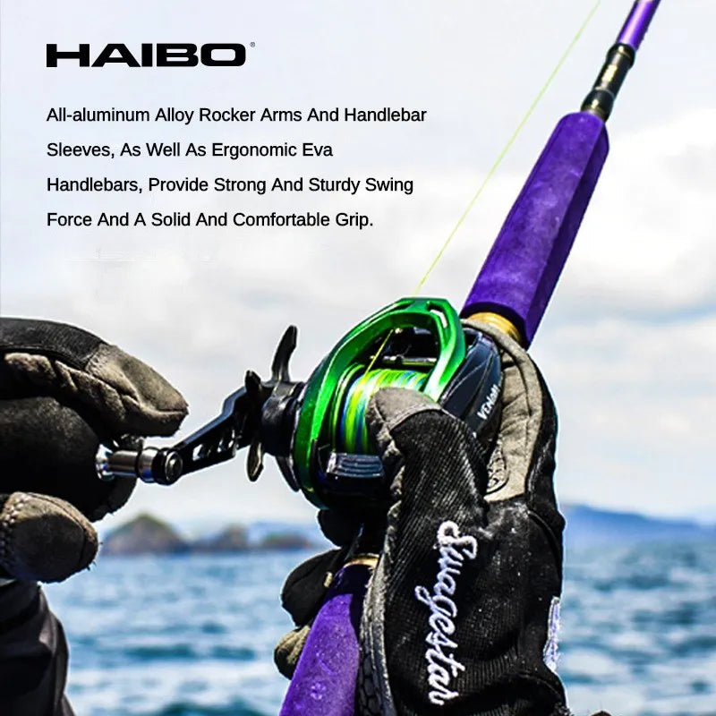HAIBO VENOM Saltwater Baitcasting Reel – 12KG Drag, 8+1BB, 7.2:1