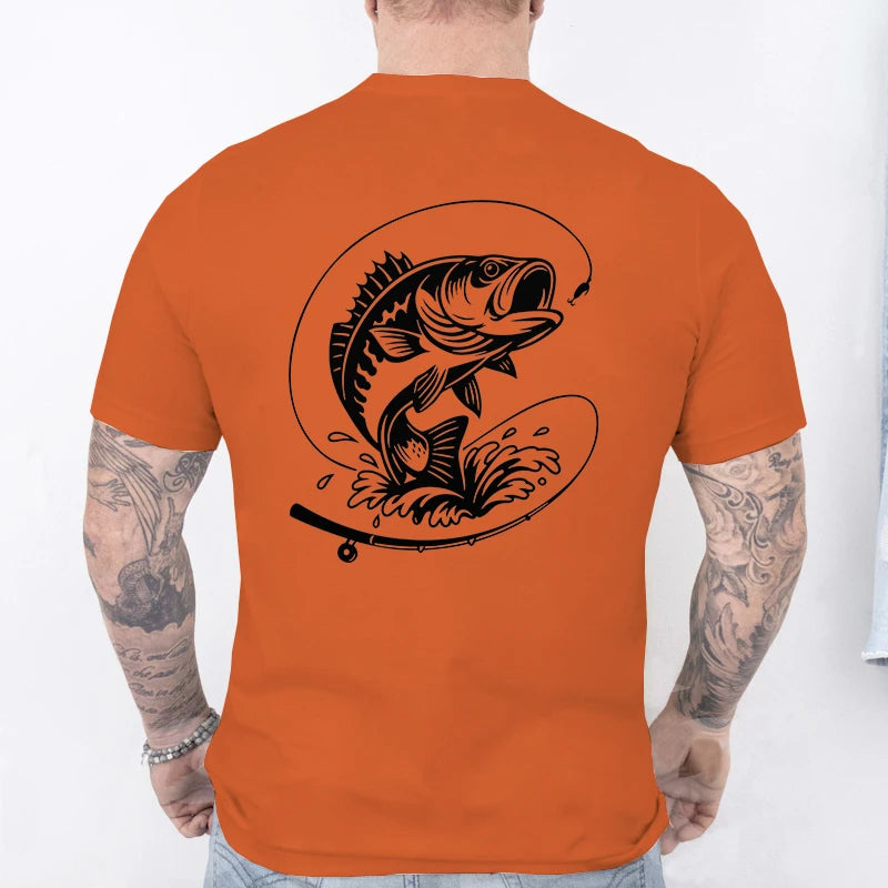 Men's Fishing Heartbeat Graphic T-Shirt
