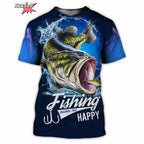 Men’s Fishing Graphic T-Shirt – Oversized Short Sleeve