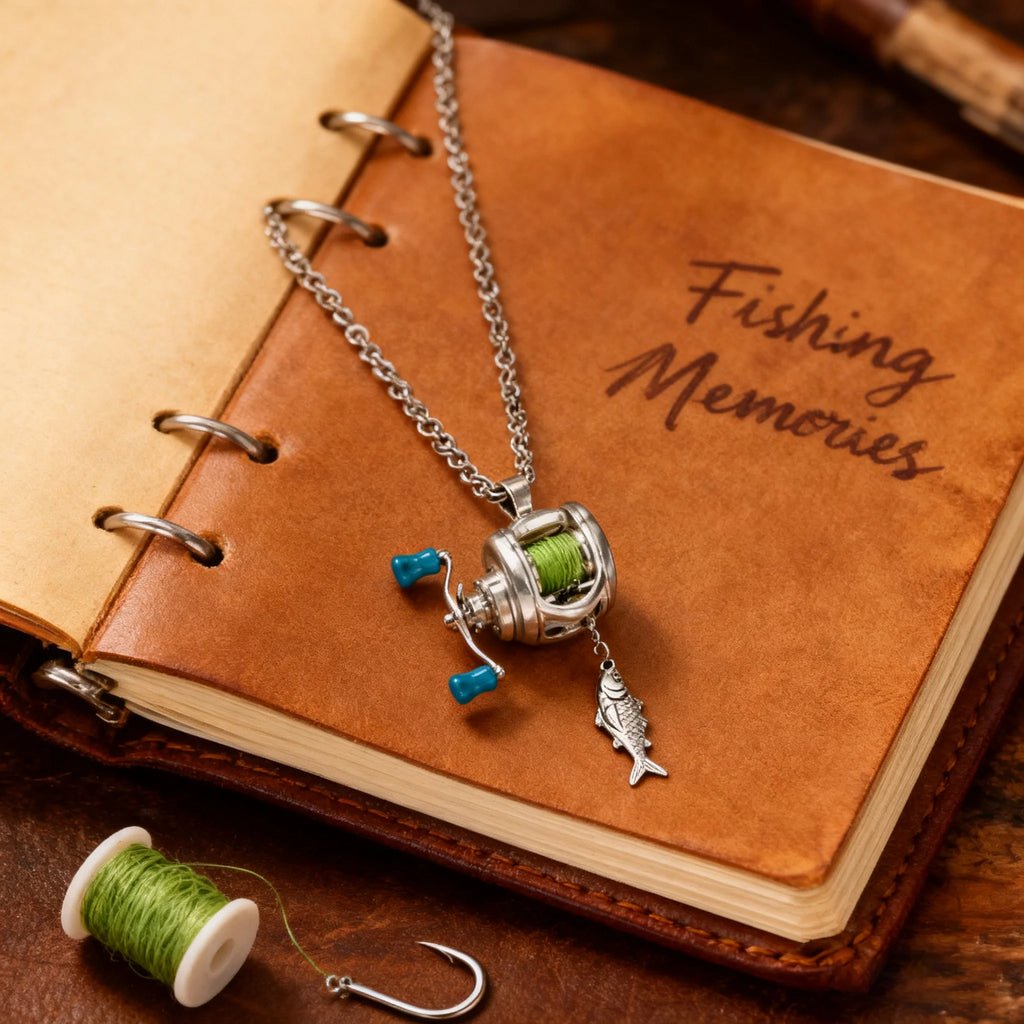 Fishing Reel Necklace | Rotating Mini Spinning Reel Pendant