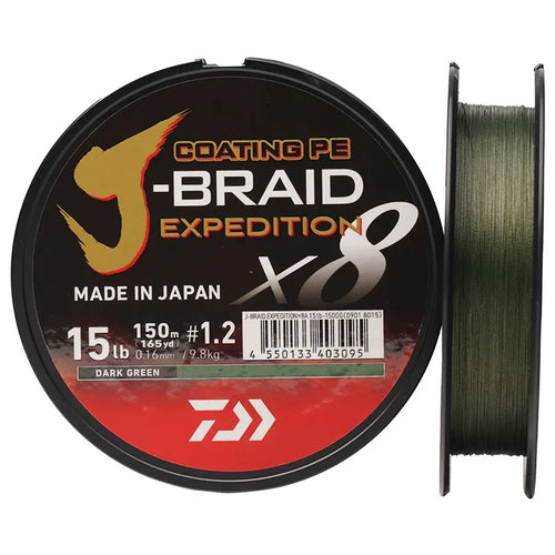 2024 DAIWA J-BRAID Expedition X8 PE Fishing Line 150/300M Braided