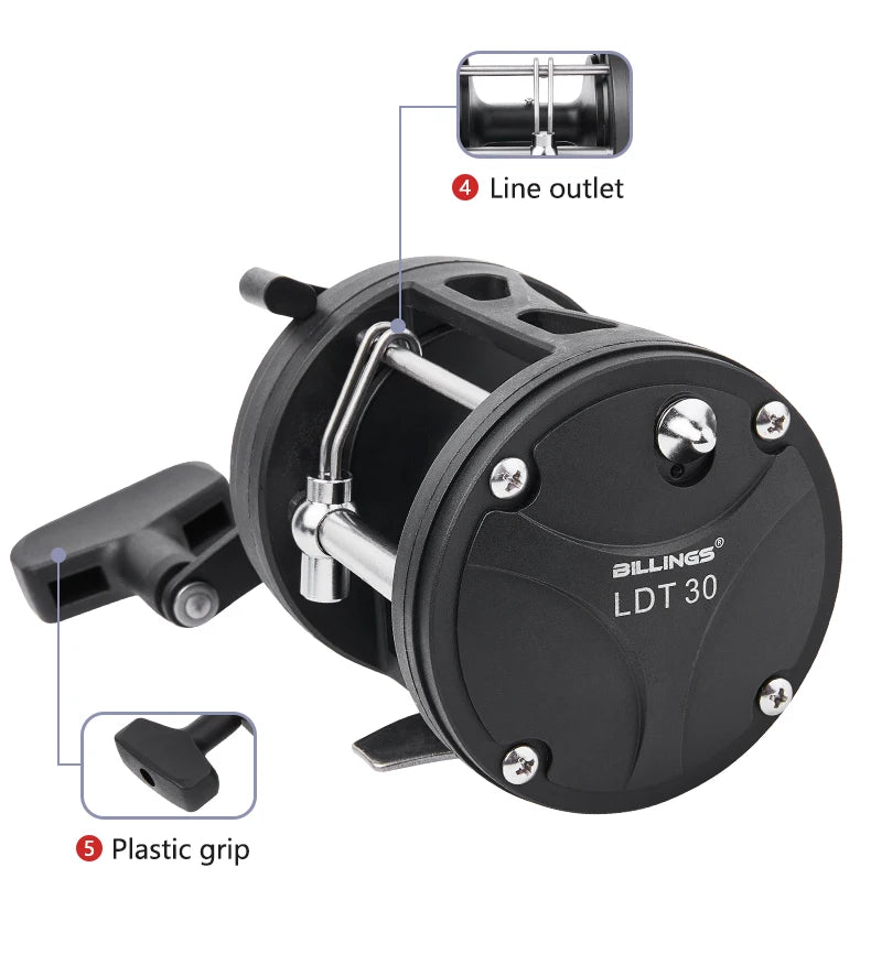 Billings Trolling Drum Reel – 33lb Max Drag