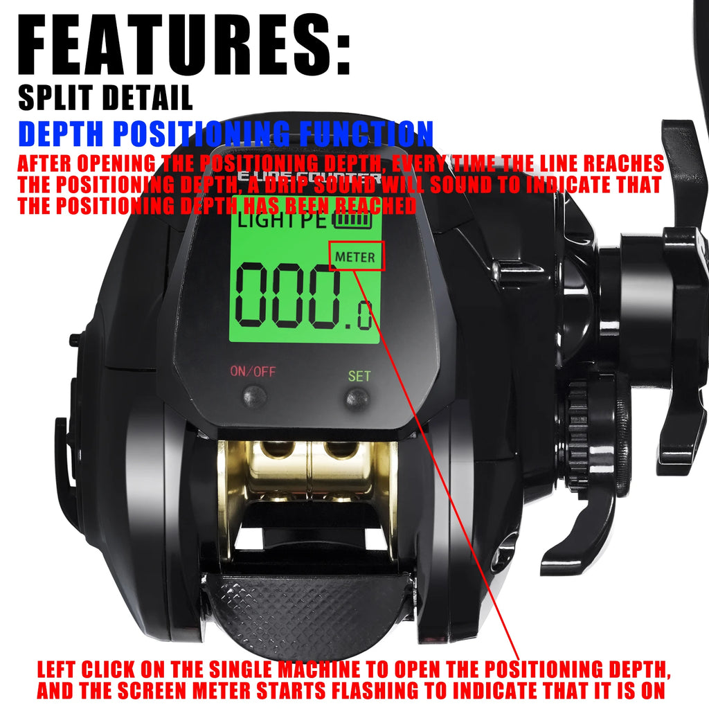 SAMOLLA Electronic Baitcasting Reel – LED Display