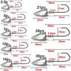 Maris Jig Head Hook 5pcs | 3.5g–35g Barbed Crank Hook for Soft Lures
