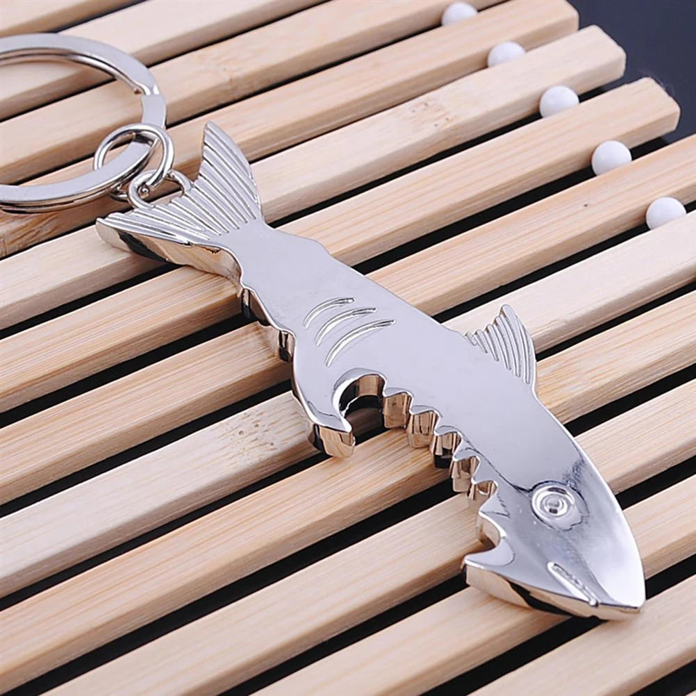 Shark Bottle Opener Keychain – Zinc Alloy, Fishing Gift Accessory