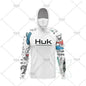 HUK Fishing Hoodie Shirt – UV Protection, Long Sleeve, Neck Gaiter, Anti-Mosquito