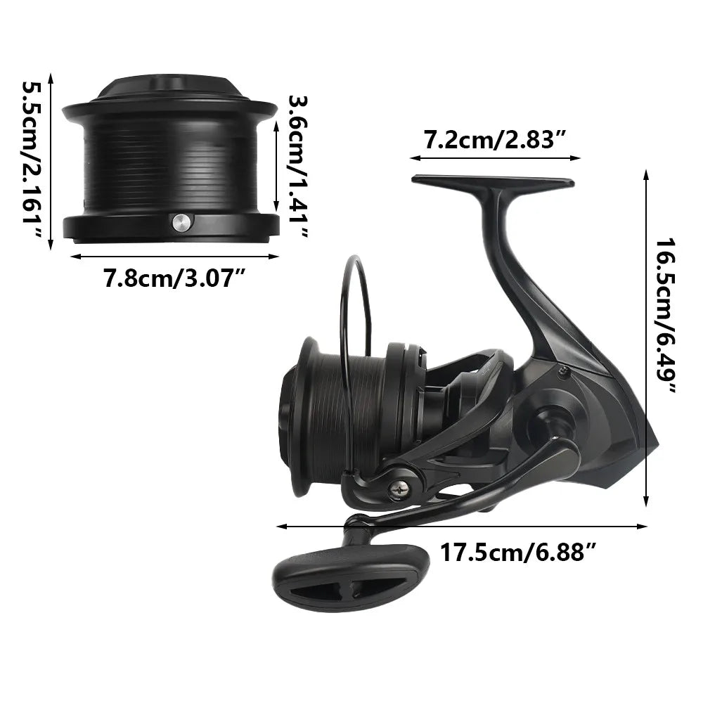 Saltwater Spinning Fishing Reel 24KG Max Drag – Metal Spool, 8000–14000 Series