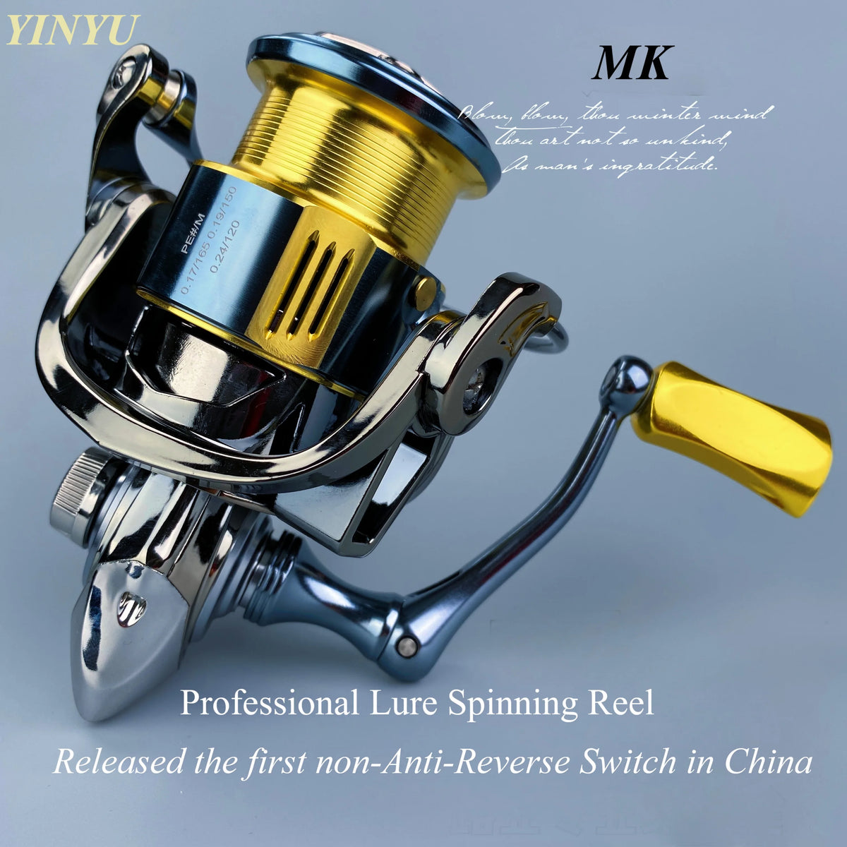 YINYU MKII Spinning Fishing Reel, 5.2:1 Gear Ratio