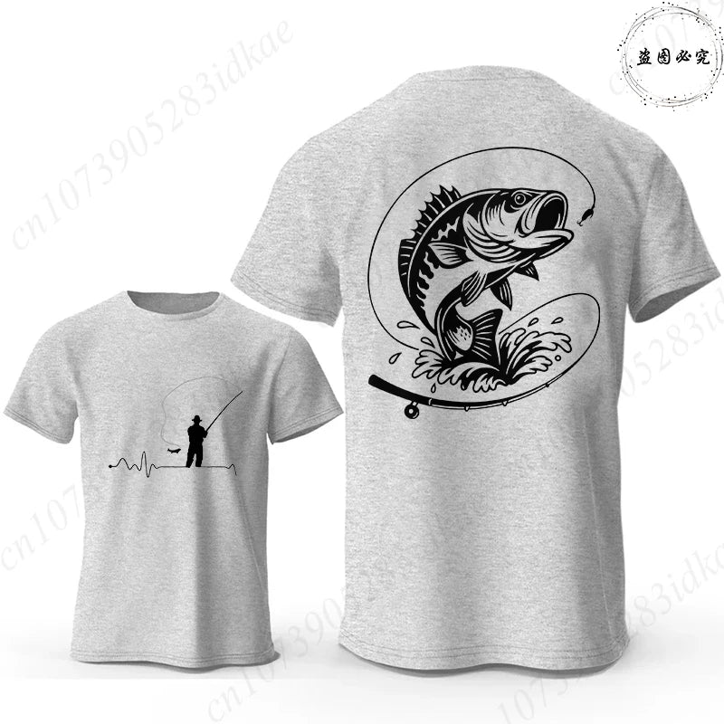 Men's Fishing Heartbeat Graphic T-Shirt