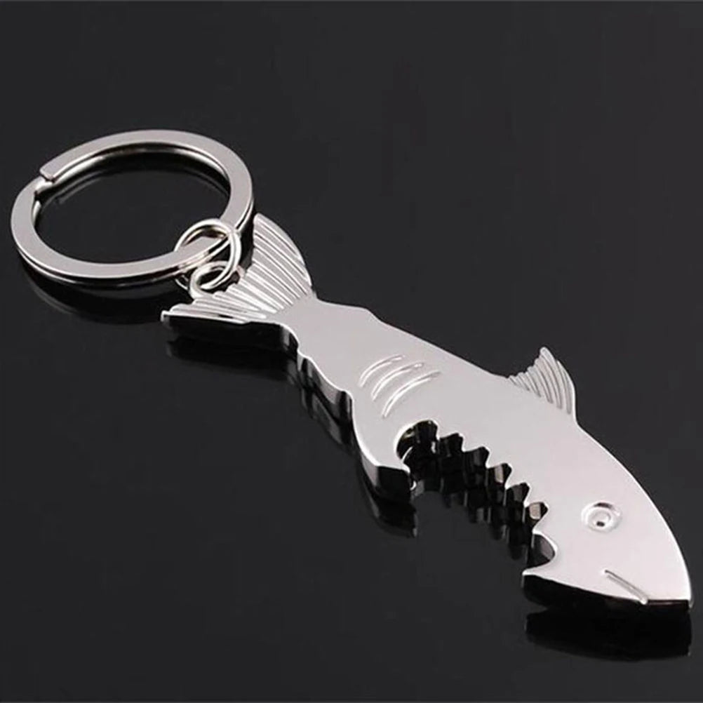 Shark Bottle Opener Keychain – Zinc Alloy, Fishing Gift Accessory