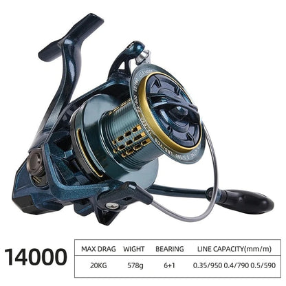 Saltwater Spinning Reel 20KG Max Drag – Stainless Steel Spindle