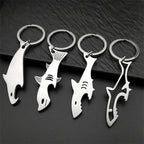 Shark Fish Bottle Opener Keyring Stainless Steel Gift