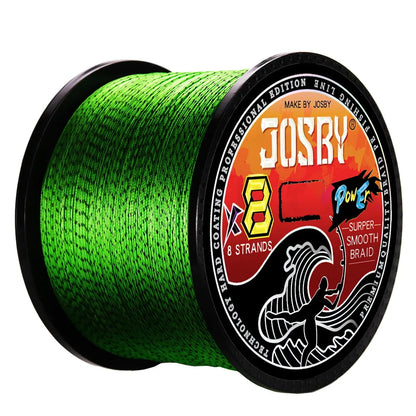 JOSBY 8-Strand Braided Fishing Line – 8X PE, 100M/300M/500M, 18–90lb