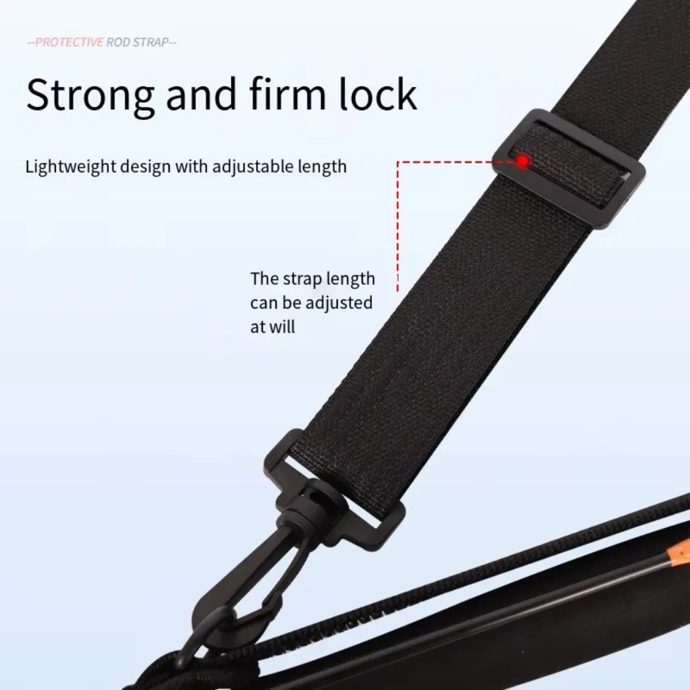 Adjustable Fishing Rod Strap – Neoprene Rod Holder Belt, Portable & Protective