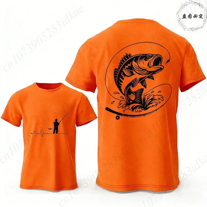 Men's Fishing Heartbeat Graphic T-Shirt