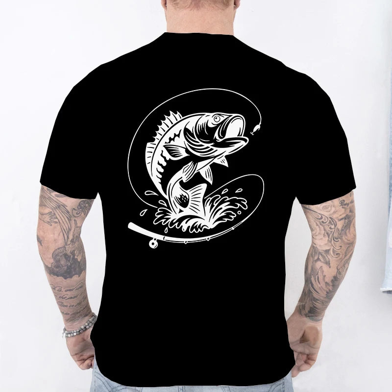 Men's Fishing Heartbeat Graphic T-Shirt