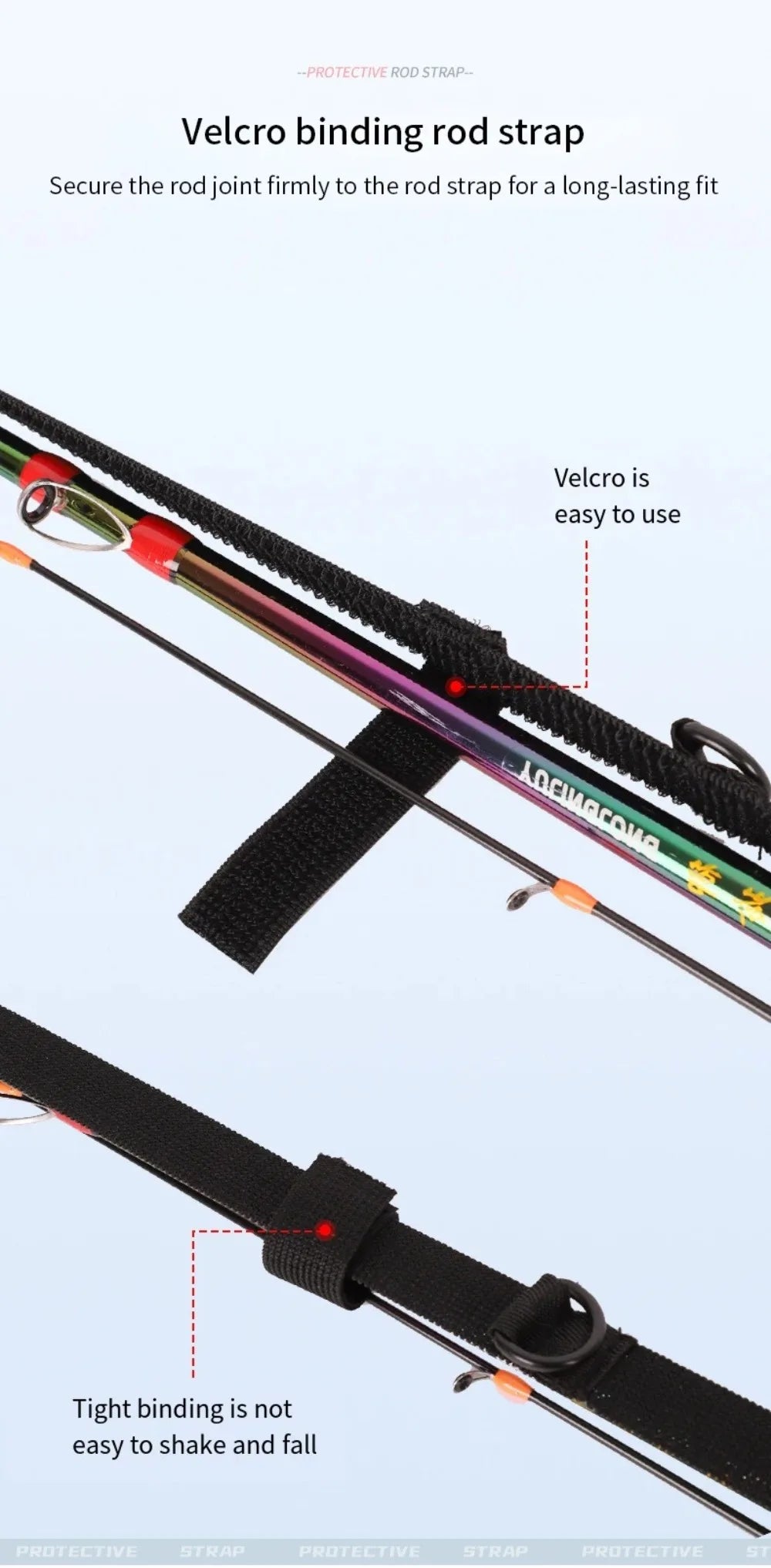 Adjustable Fishing Rod Strap – Neoprene Rod Holder Belt, Portable & Protective