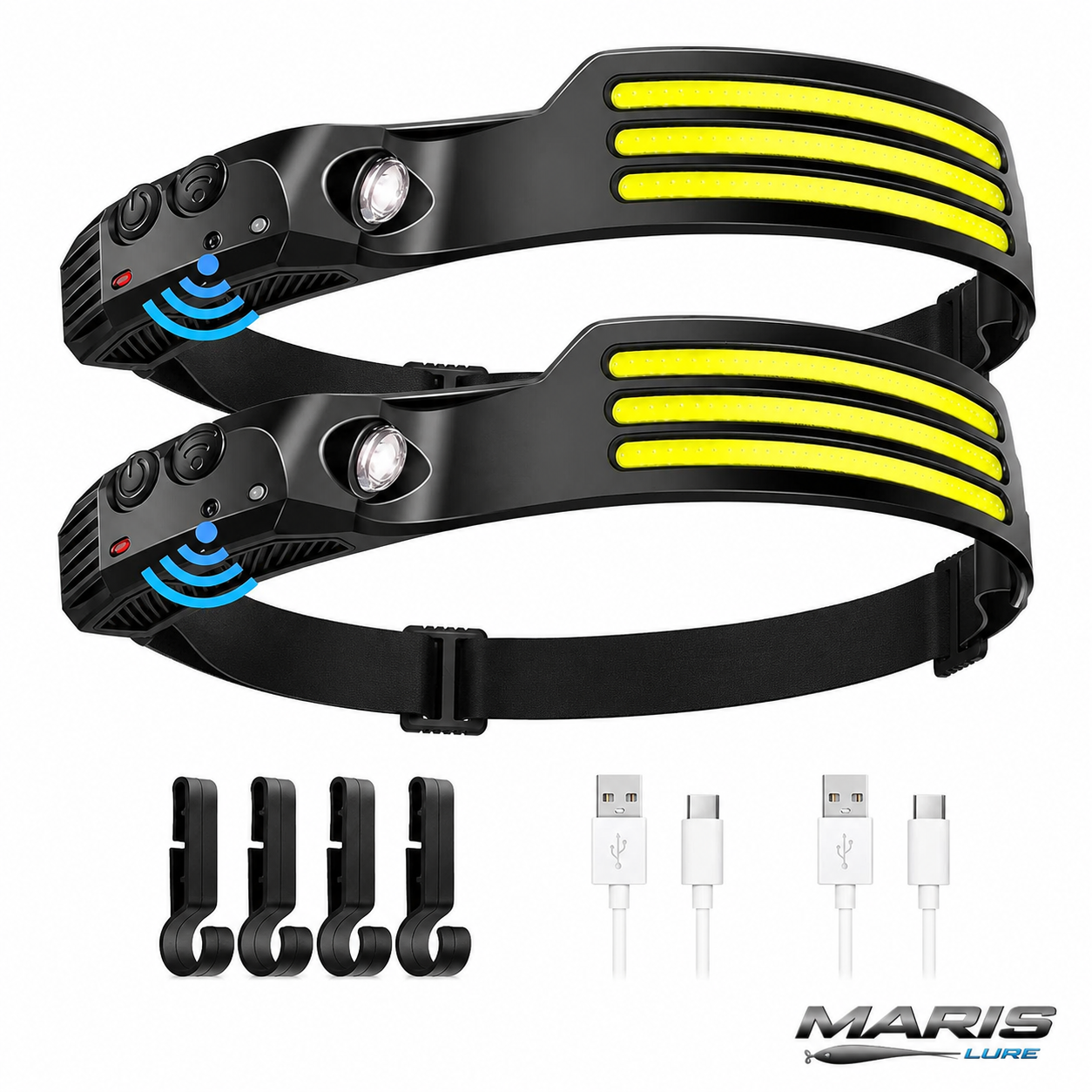 COB LED Rechargeable Headlamp – 450 Lumens, IPX4, Motion Sensor