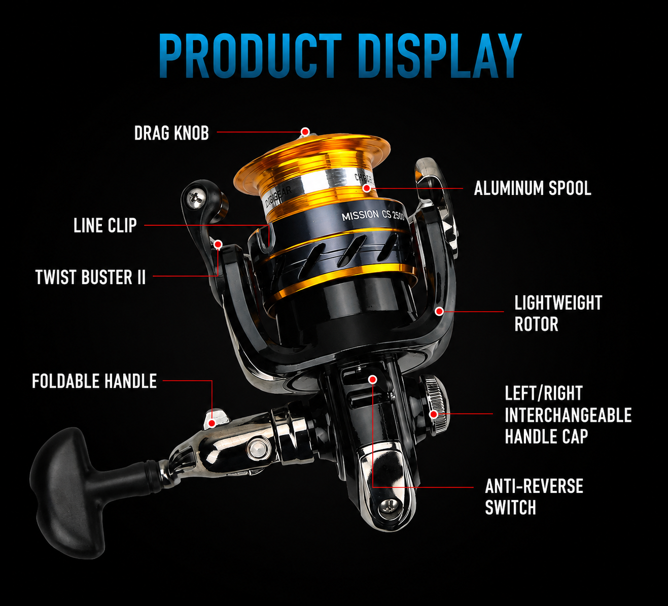 Daiwa Mission CS Spinning Fishing Reel