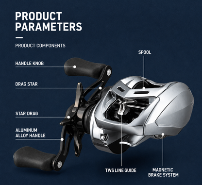 Daiwa Alphas SV TW Baitcasting Reel – 7+1BB, Max Drag 10 lbs