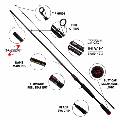 Daiwa Salamandura MX J Spinning & Casting Rod – Carbon Fiber, 2-Section