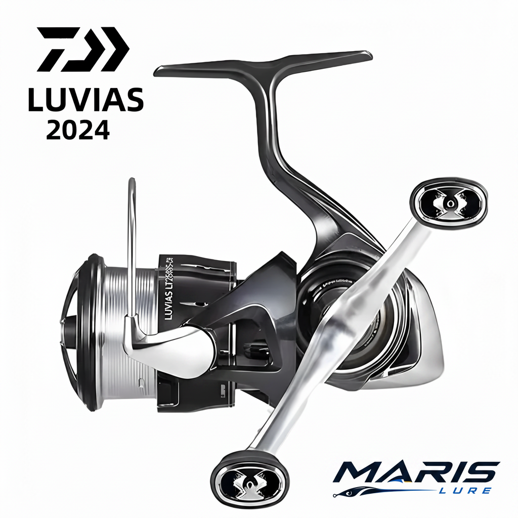 Daiwa Luvias LT 2024 – White Background with Maris Lure Logo