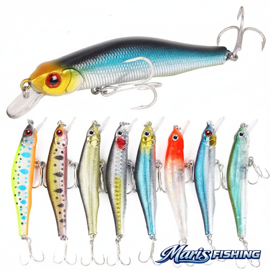 Bronzing Laser Minnow Lure with Maris Fishing logo