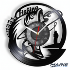 Maris Lure Fishing Vinyl Record Wall Clock – White Background