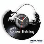 Maris Lure Gone Fishing Vinyl Clock – White Background