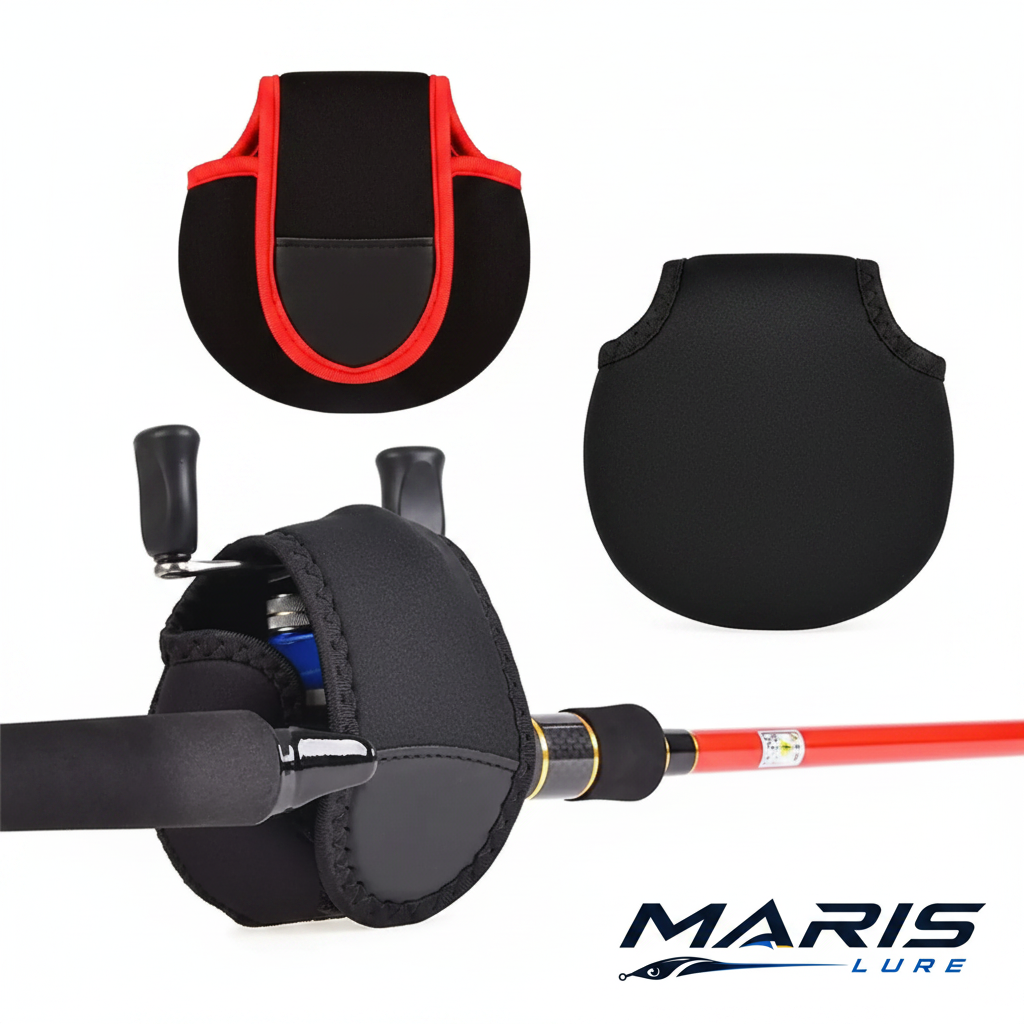 Maris Lure Neoprene Reel Cover Bag – White Background