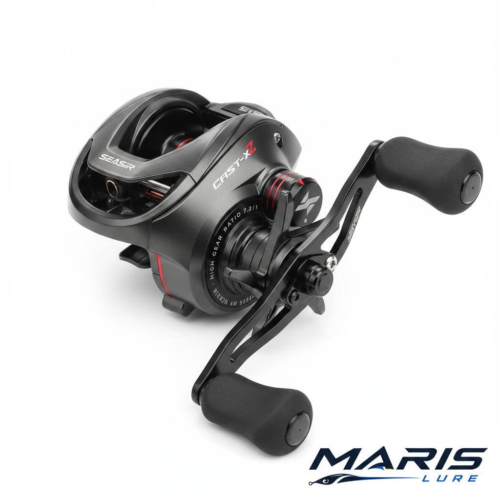 Maris Lure SEASIR Cast X2 Baitcasting Reel – White Background
