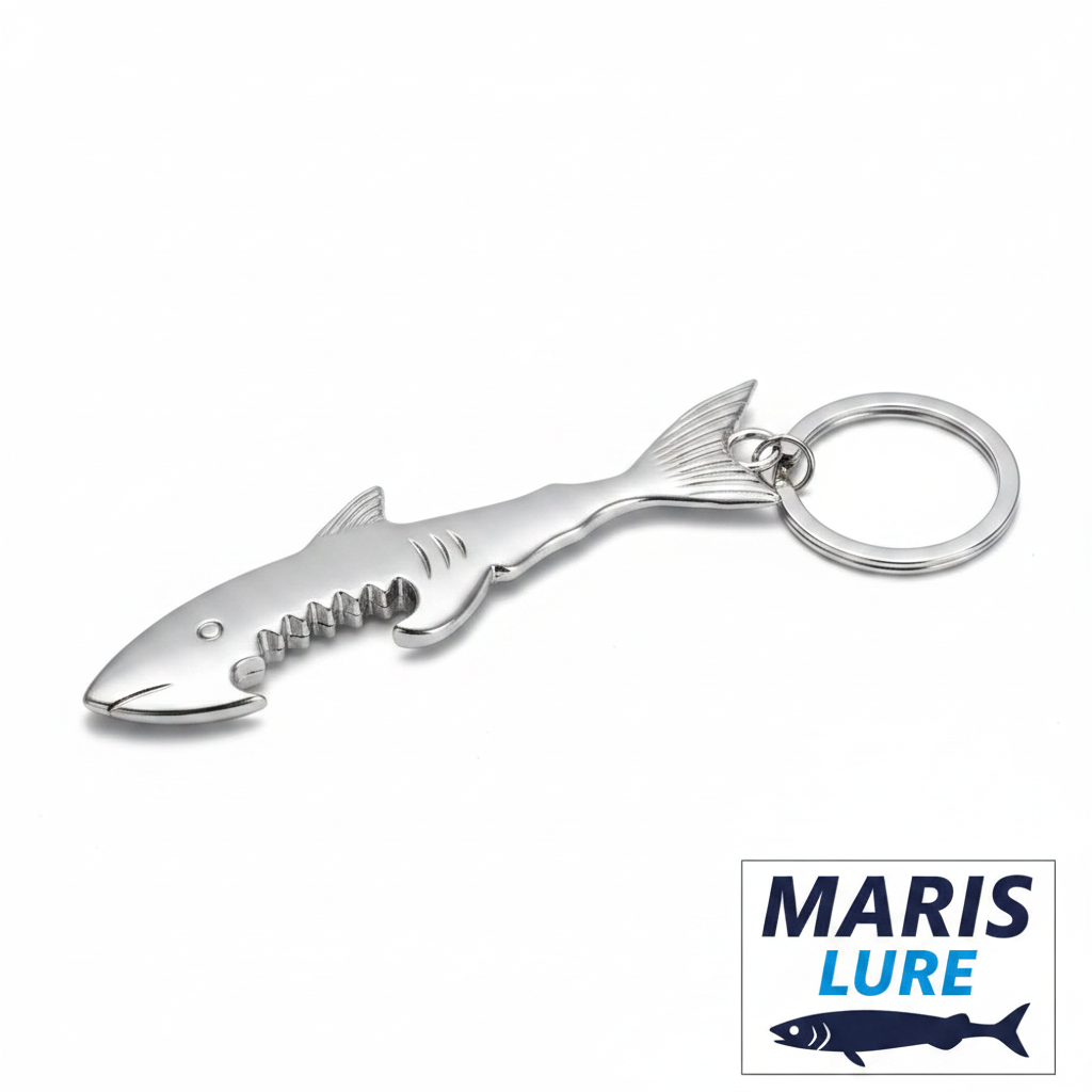 Maris Lure Shark Bottle Opener Keychain – White Background