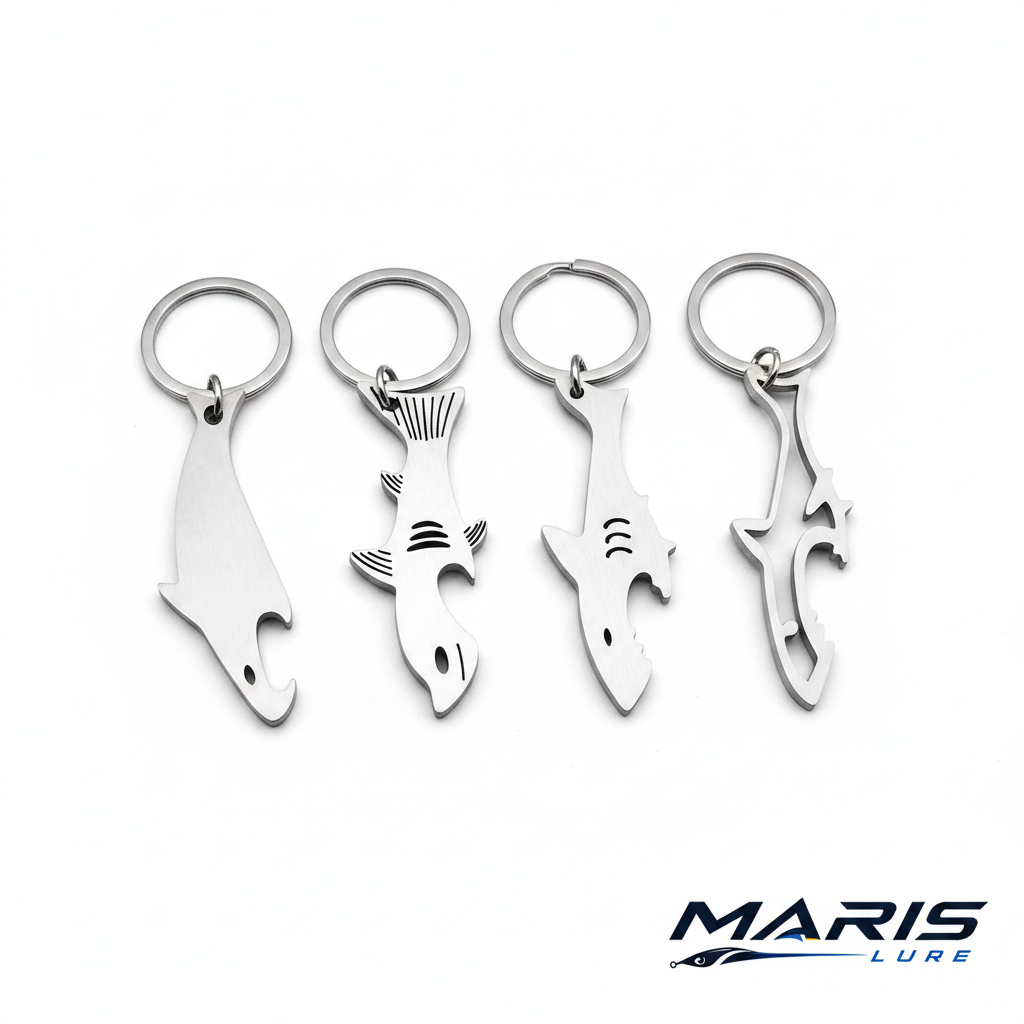 Maris Lure Shark Fish Bottle Opener Keyring – White Background